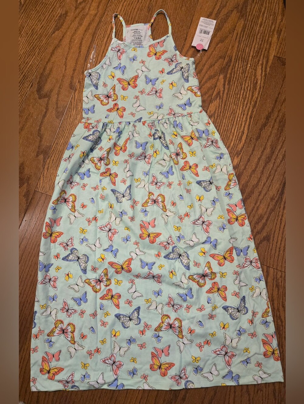George Mint Butterfly Print Tank Dress 7/8